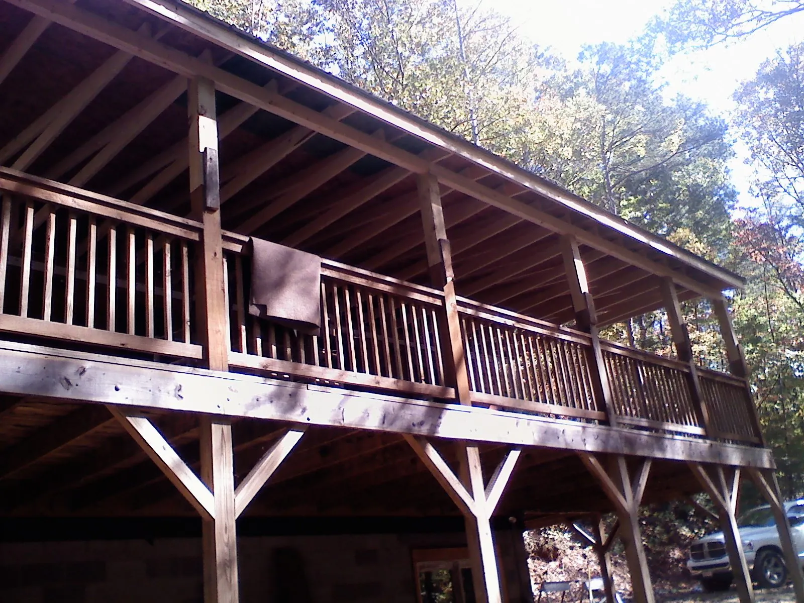 Timber framing under a new elevated porch and deck — Roof Leak Repair in Tigerton by Roofing Brothers